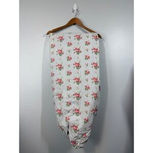 Ralph Lauren Home Emma King Fitted Sheet Cotton Floral Roses Blue Stripe